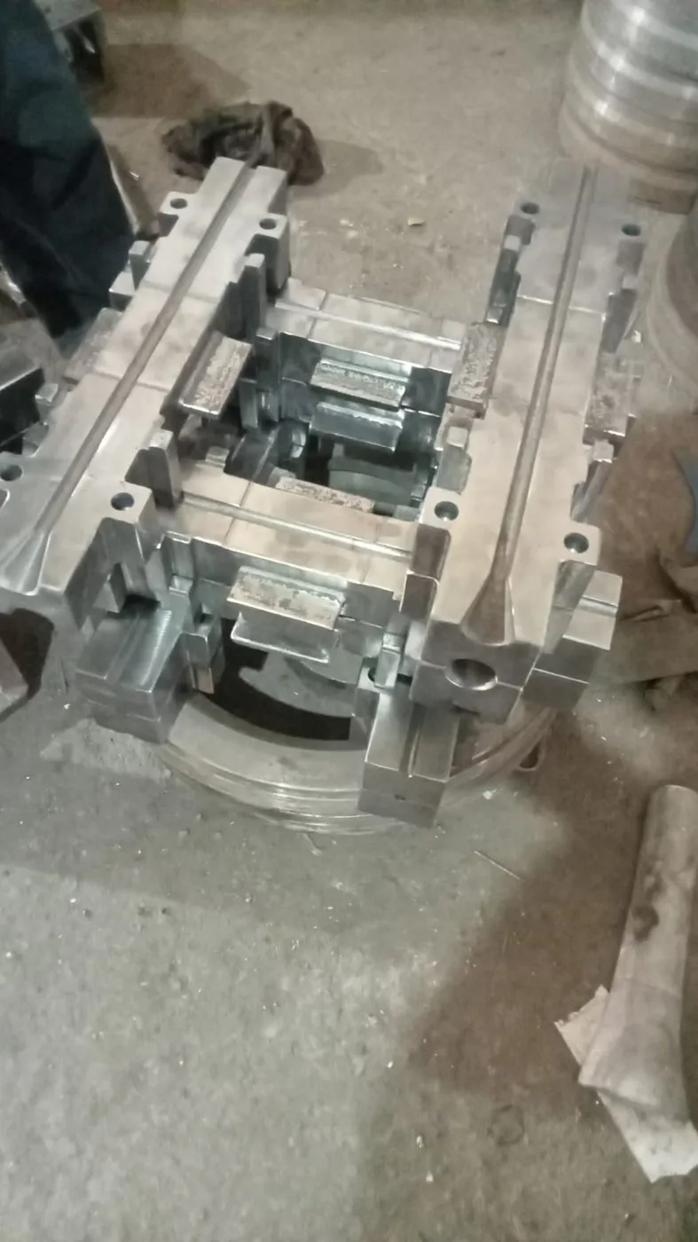 Machined block guide bodies before painting