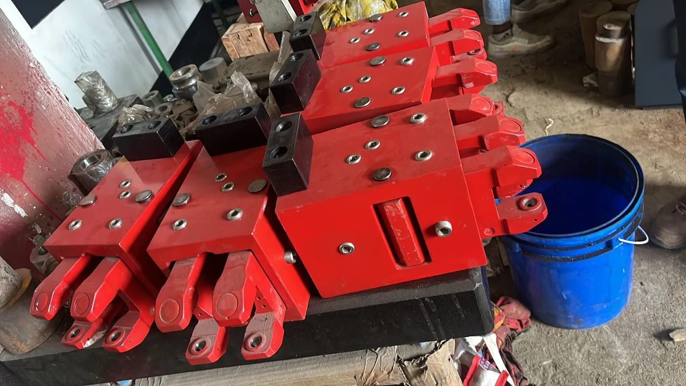Machined lever assemblies fitted to their mounting plates